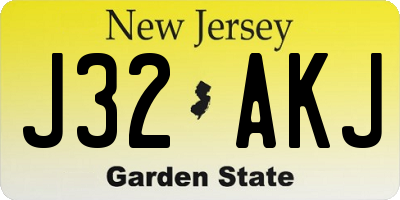 NJ license plate J32AKJ