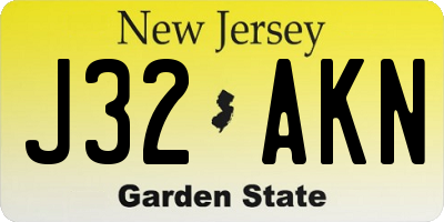 NJ license plate J32AKN