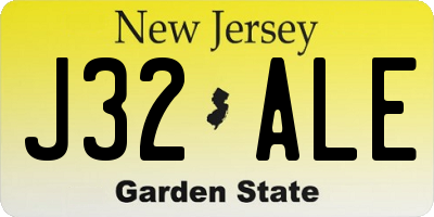 NJ license plate J32ALE
