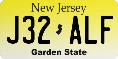 NJ license plate J32ALF
