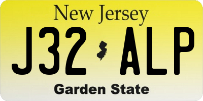 NJ license plate J32ALP