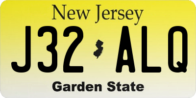 NJ license plate J32ALQ