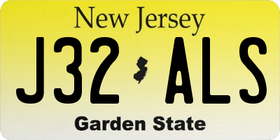 NJ license plate J32ALS