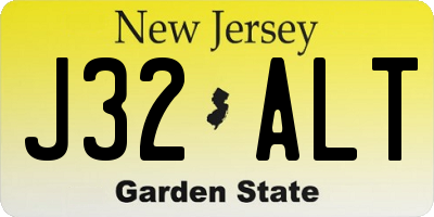 NJ license plate J32ALT