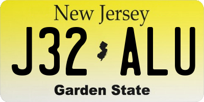 NJ license plate J32ALU