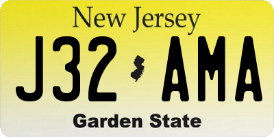 NJ license plate J32AMA
