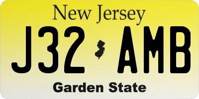 NJ license plate J32AMB