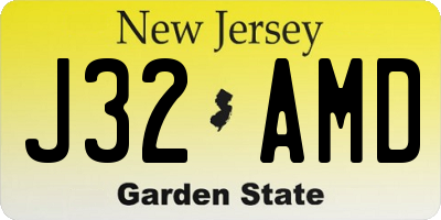 NJ license plate J32AMD