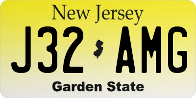 NJ license plate J32AMG
