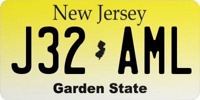 NJ license plate J32AML