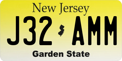 NJ license plate J32AMM