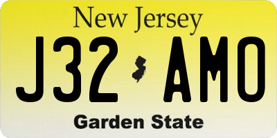 NJ license plate J32AMO