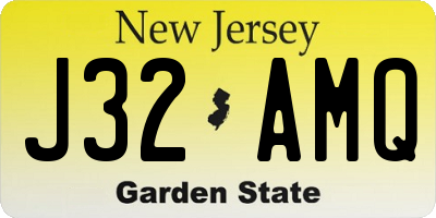NJ license plate J32AMQ