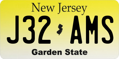 NJ license plate J32AMS