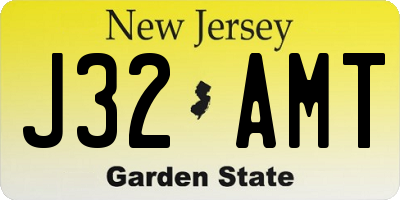 NJ license plate J32AMT