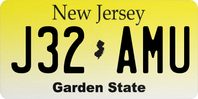 NJ license plate J32AMU