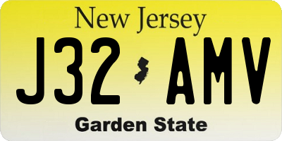 NJ license plate J32AMV