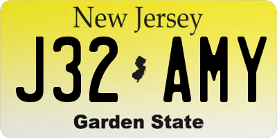 NJ license plate J32AMY