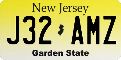 NJ license plate J32AMZ