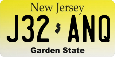 NJ license plate J32ANQ