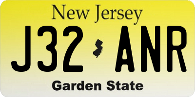 NJ license plate J32ANR