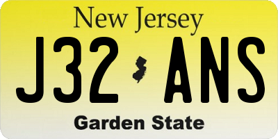 NJ license plate J32ANS