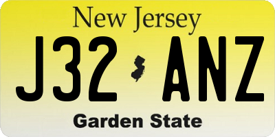 NJ license plate J32ANZ
