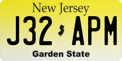 NJ license plate J32APM