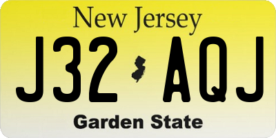 NJ license plate J32AQJ
