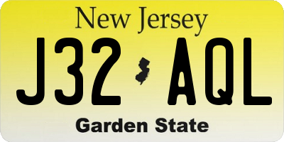 NJ license plate J32AQL