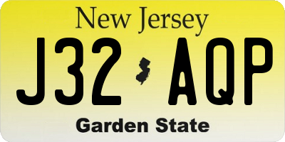 NJ license plate J32AQP