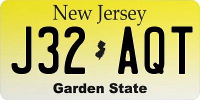 NJ license plate J32AQT