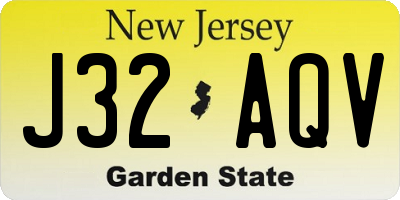 NJ license plate J32AQV
