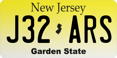 NJ license plate J32ARS