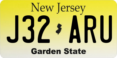 NJ license plate J32ARU