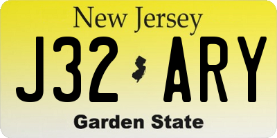 NJ license plate J32ARY