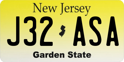 NJ license plate J32ASA