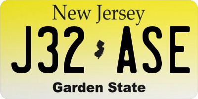 NJ license plate J32ASE