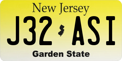 NJ license plate J32ASI