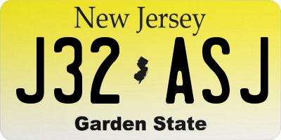 NJ license plate J32ASJ