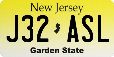 NJ license plate J32ASL