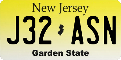 NJ license plate J32ASN
