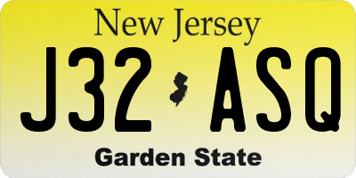 NJ license plate J32ASQ