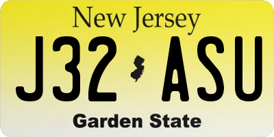 NJ license plate J32ASU