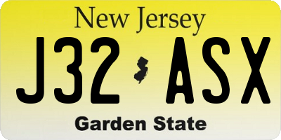 NJ license plate J32ASX