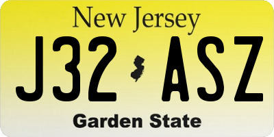NJ license plate J32ASZ