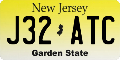 NJ license plate J32ATC