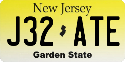 NJ license plate J32ATE