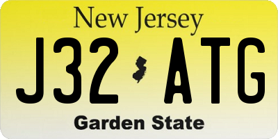 NJ license plate J32ATG