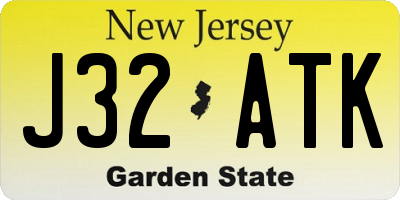 NJ license plate J32ATK